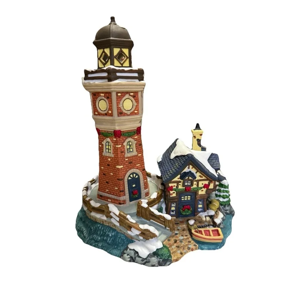 Carole Towne Collection 2004 The‎ Point Lighthouse Christmas Town Tested Works!!